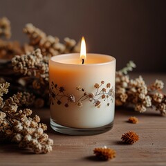 Aromatherapy Candle with Dried Flowers &ndash; Interior Wellness Magic
