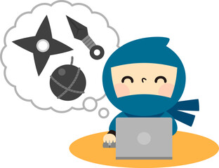 ネットショッピングをする忍者