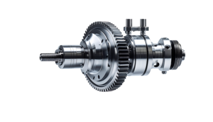 宙に浮かぶ精密機械部品｜背景なし・透過PNG・コピースペース