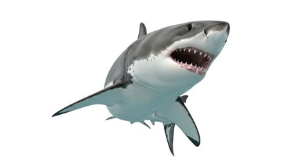 Realistic Detailed Great White Shark Close-up Underwater Wildlife Animal