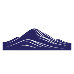 Vector illustration of a minimalist mountain range with white accent lines on white background