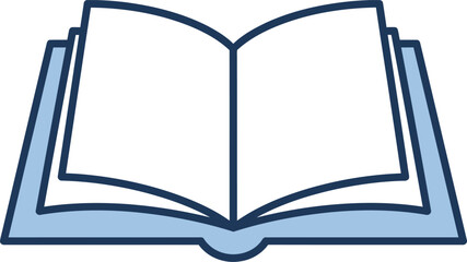 Open book symbol representing knowledge learning reading literature and education simple line art isolated on transparent background Vector