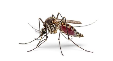 Detailed Close Up of a Single Mosquito Filled with Blood Macro
