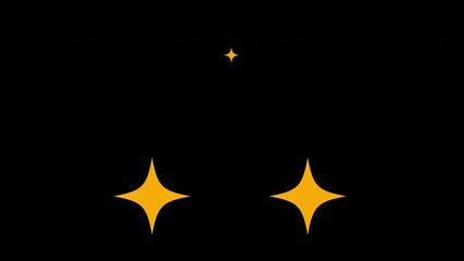 A pixelated YOU WIN! text animated appears with blinking golden stars on a black background. 4K video animation for video game with a simple retro style. - Powered by Adobe