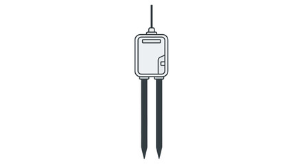 Schematic soil moisture sensor illustration for automated plant care systems using soil analysis
