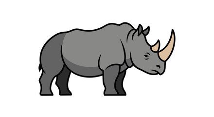 Stylized rhinoceros illustration with a cartoonish flair depicting the animal's strength