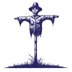 Spooky scarecrow illustration vector design for halloween autumn harvest festival decorations