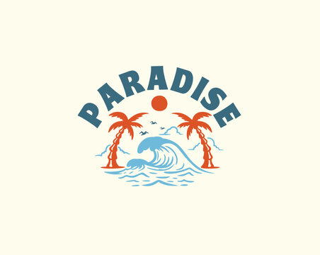 beach wave outdoor logo