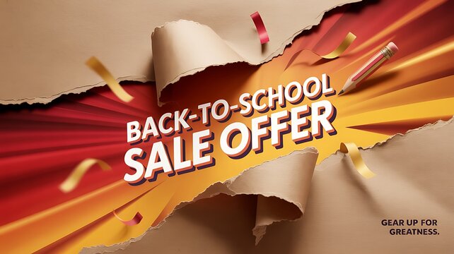 Get Ready for Back to School with Incredible Savings and a Fresh Start, Featuring a Vibrant Design and Pencil, Perfect for Educational Promotions and Captivating Marketing Campaigns