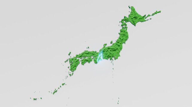 ハニカム構造状の三重県の立体地図