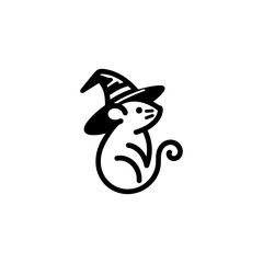 Whimsical Mouse Sorcerer Vector Design for Halloween