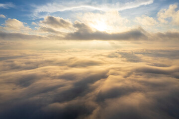 Landscape of Morning Mist with Mountain Layer. mountain ridge and clouds in rural jungle bush forest