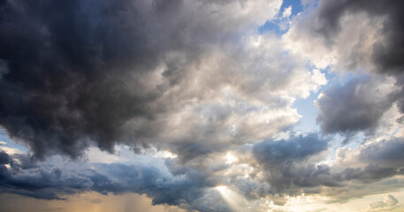 Fototapeta premium colorful dramatic sky with cloud at sunset