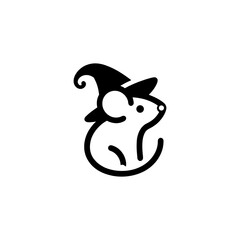 Minimalist Mouse Wizard An Adorable Vector Illustration