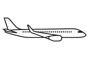 plane icon. one line Icon drawing with white background