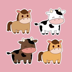 set of funny animals