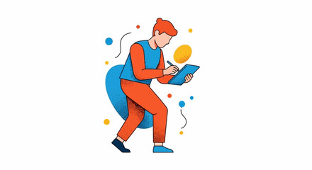 Illustrative character designing on tablet showcasing creativity and innovative ideas