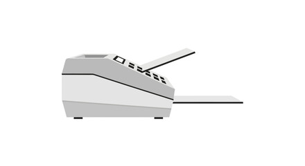 Isolated vector illustration of an office multifunction printer on plain white background for