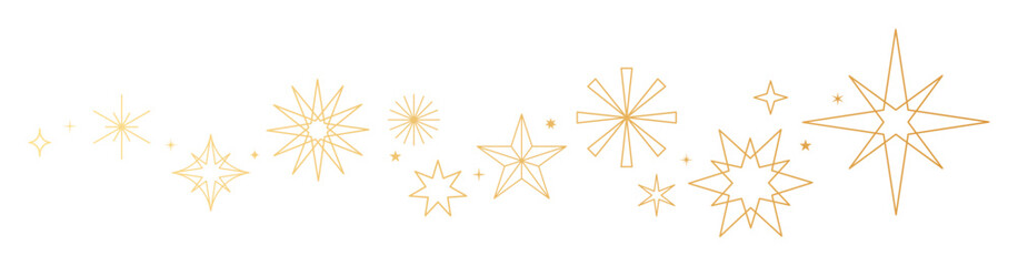 Gold Stars Border (Christmas Decoration, New Year Banner)