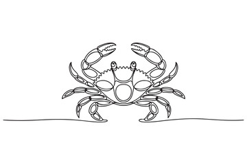 crab icon illustration isolated vector sign symbol. one line Icon drawing with white background