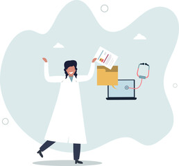 Obraz premium Electronic health records and patient medical data folder.Healthcare digitization as checkup,life and employment of people.