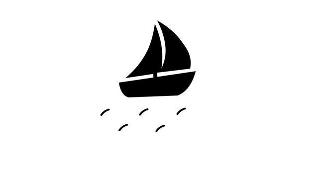 sailboat at sea with white background