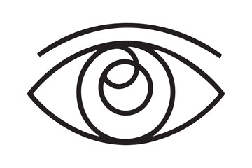 Supervision stroke icon in black. one line Icon drawing with white background