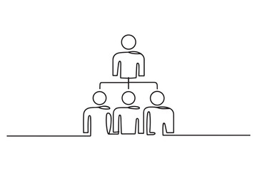 Delegation stroke icon in black. one line Icon drawing with white background