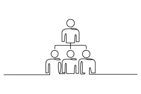 Delegation stroke icon in black. one line Icon drawing with white background