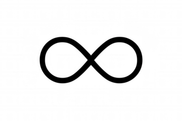 Infinity symbol expressing eternity, perpetuity, and endlessness, a mathematical concept on a transparent background