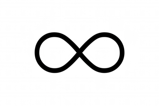 Infinity symbol expressing eternity, perpetuity, and endlessness, a mathematical concept on a transparent background