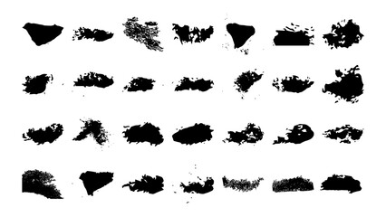 Splatter Texture Set Vector Isolated Background 