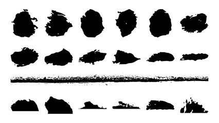 Blot Texture Set Vector Isolated Background 