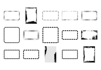 Textured square frames, vector backgrounds set