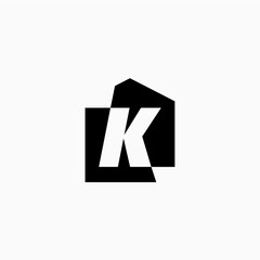 letter k house home mortgage real estate living logo vector icon illustration