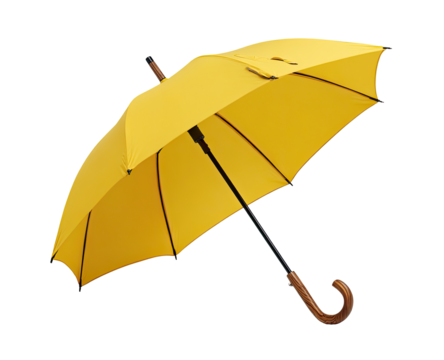 Yellow umbrella angled slightly
