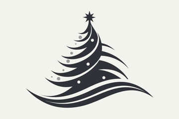 Curved branch tree icon elegant natural botanical silhouette design  