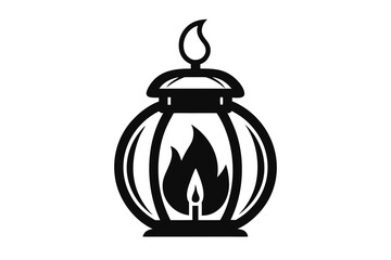 Pumpkin lantern with candle flame jack o lantern icon
