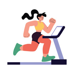 Treadmill Run indoor cardio illustration