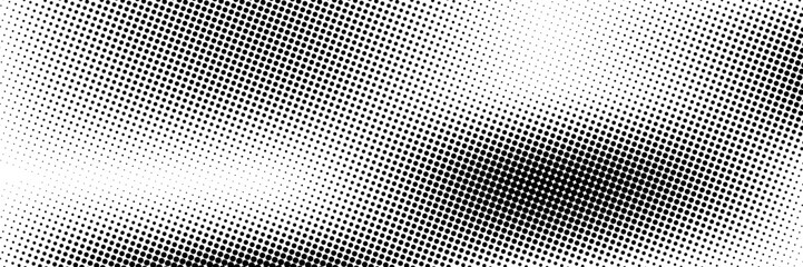 Dotted gradient vector illustration, white and black halftone background, horizontal seamless dotted lines, monochrome dots texture backdrop, retro effect. modern