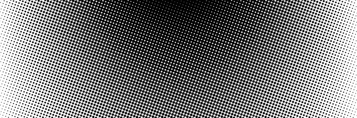 Dotted gradient vector illustration, white and black halftone background, horizontal seamless dotted lines, monochrome dots texture backdrop, retro effect. modern