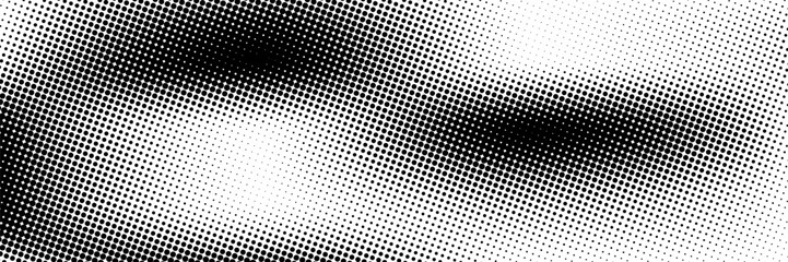 Dotted gradient vector illustration, white and black halftone background, horizontal seamless dotted lines, monochrome dots texture backdrop, retro effect. modern