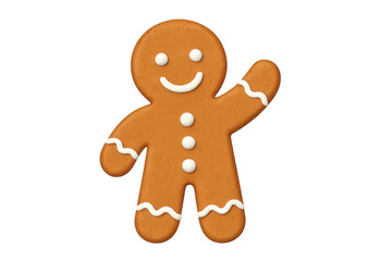 Gingerbread man waving festive winter holiday sweet