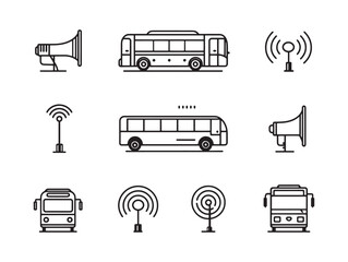 Bus Horn Line Art Bold Design