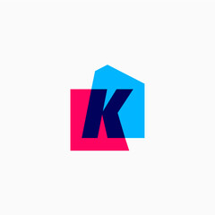 letter k house home mortgage real estate living logo vector icon illustration