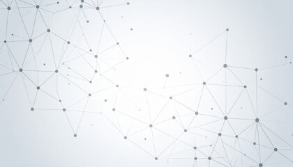 Fototapeta premium Network of interconnected nodes and lines on a white background.