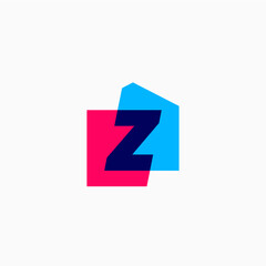 letter z house home mortgage real estate living logo vector icon illustration