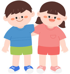 Fototapeta premium 어깨동무 친구