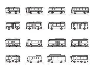 Bus in Motion Line Art Adventure