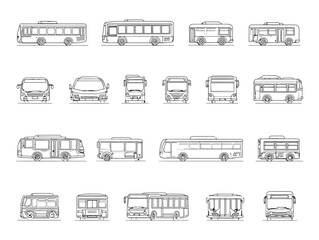Bus in Motion Line Art Journey
